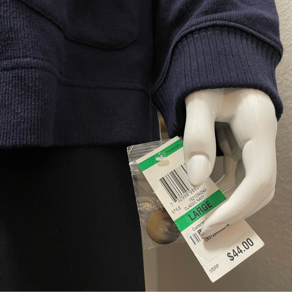 🆕Karen Scott BUNDLE Cable Knit Henley Sweater & Classic Navy Sport Cardigan SzL - Picture 6 of 12